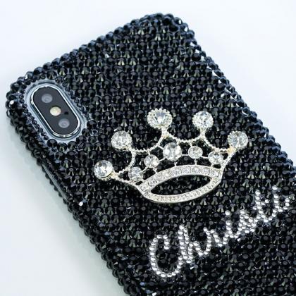 Diamond Crown Personalized Name Initials Genuine..