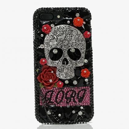 Skull and Red Roses Personalized Na..