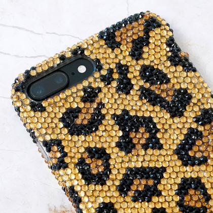 Bling Leopard Design Genuine Gold B..