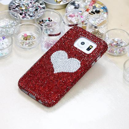 Bling Heart Genuine Red Crystals Ca..