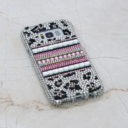 Bling Black and White Leopard Genui..