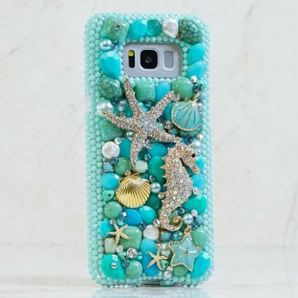 Bling Turquoise Sea Horse Star Gold..