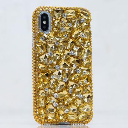 Bling Gold Gem Stones Genuine Cryst..