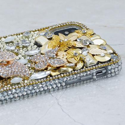 Bling Golden Butterfly Clear Gem St..
