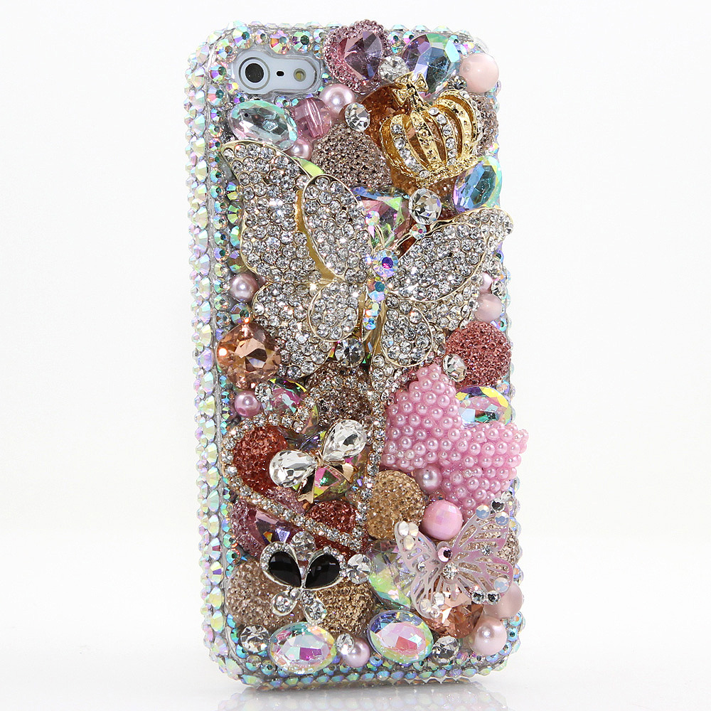 Bling Crystals Phone Case for iPhone 6 / 6s, iPhone 6 / 6s PLUS, iPhone 4, 5, 5S, 5C, Samsung Note 2, Note 3, Note 4, Galaxy S3, S4, S5, S6, S6 Edge, HTC ONE M9 (DIAMOND DIVA DESIGN) By LuxAddiction