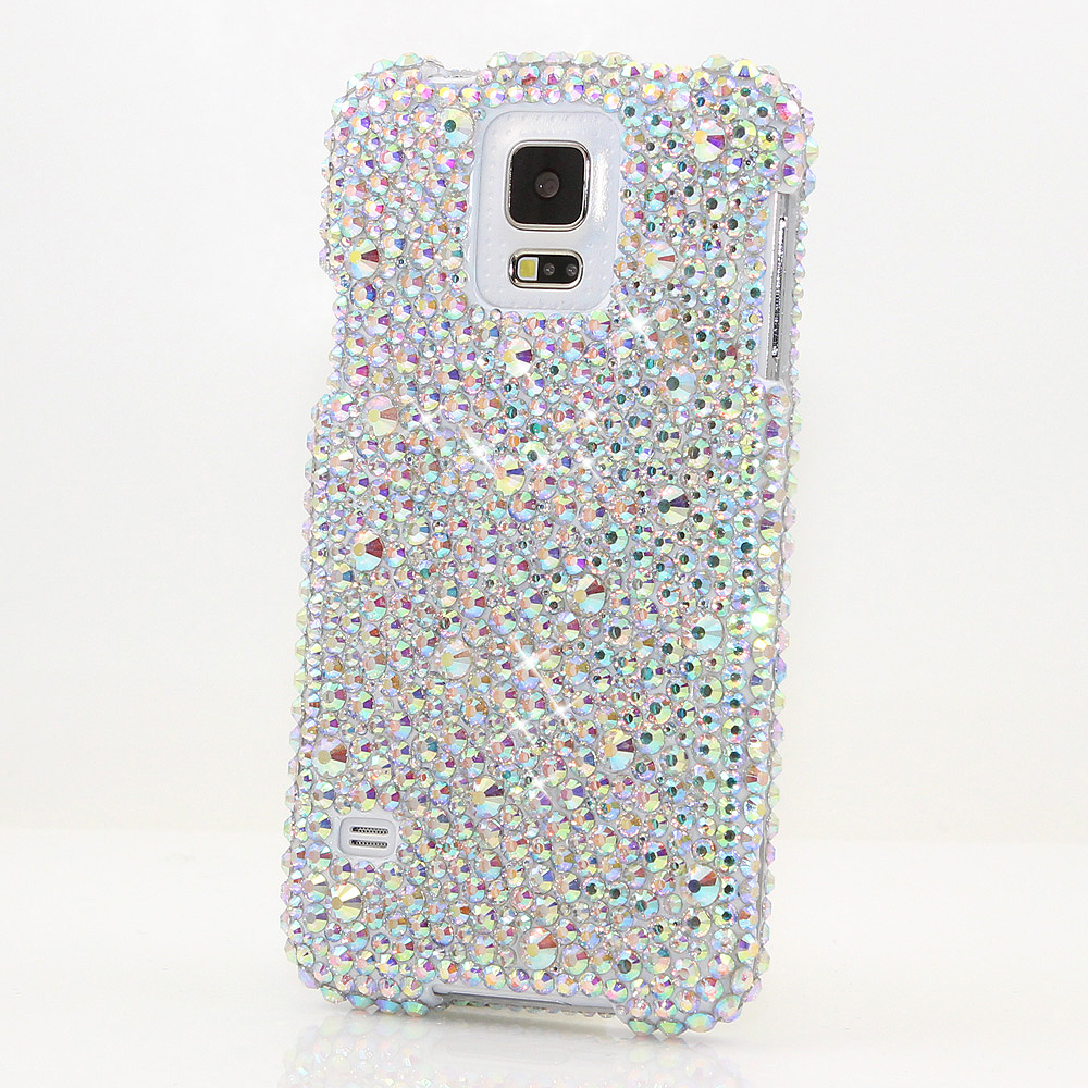 Bling Crystals Phone Case for iPhone 6 / 6s, iPhone 6 / 6s PLUS, iPhone 4, 5, 5S, 5C, Samsung Note 2, Note 3, Note 4, Galaxy S3, S4, S5, S6, S6 Edge, HTC ONE M9 (PLAIN AB MIXED CRYSTALS DESIGN) By LuxAddiction