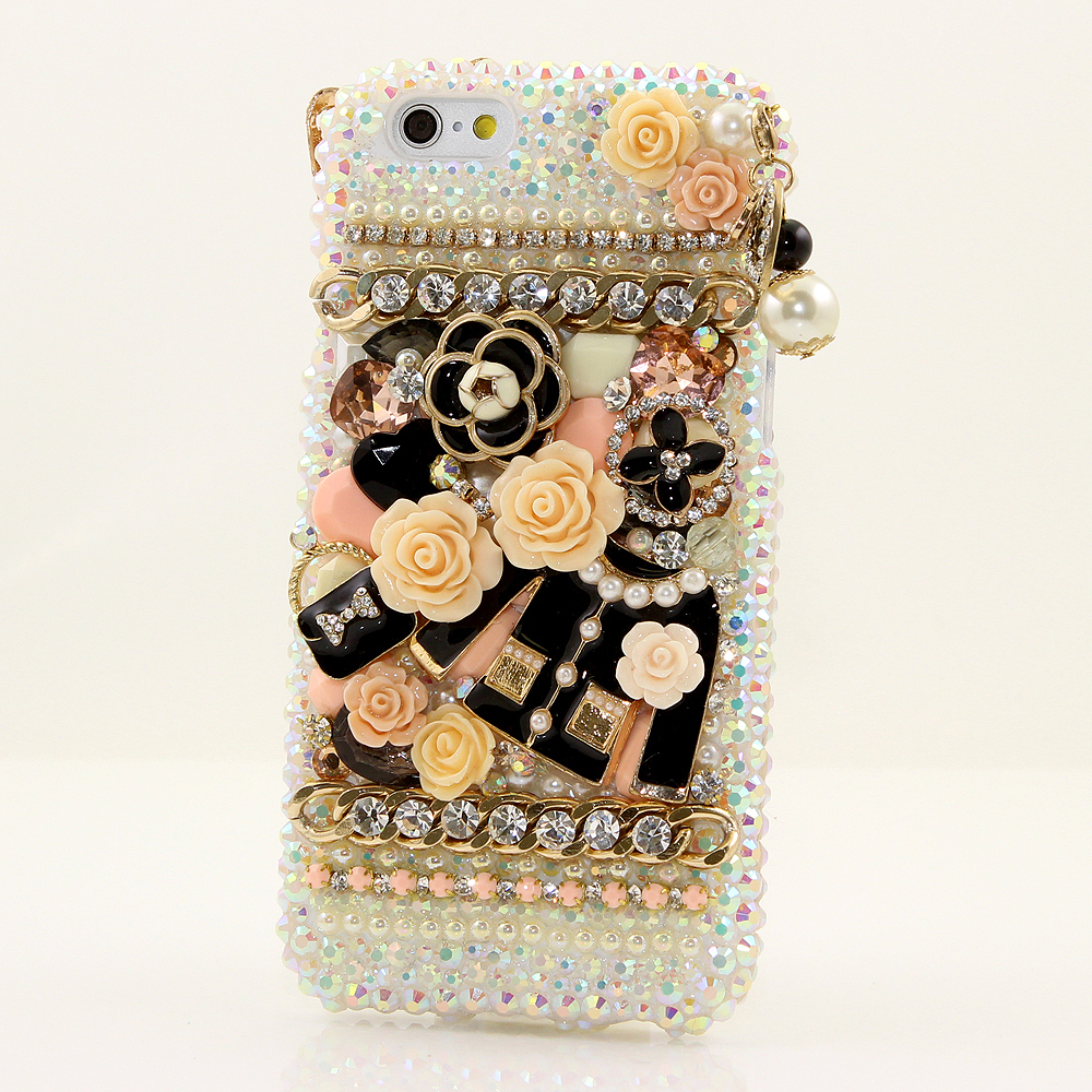 Bling Crystals Phone Case for iPhone 6 / 6s, iPhone 6 / 6s PLUS, iPhone 4, 5, 5S, 5C, Samsung Note 2, Note 3, Note 4, Galaxy S3, S4, S5, S6, S6 Edge, HTC ONE M9 (CAMELLIA DESIGN) By LuxAddiction