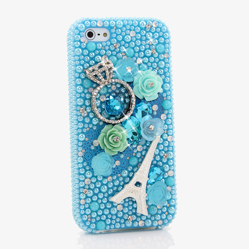 Bling Crystals Phone Case For IPhone 6 / 6s, IPhone 6 / 6s PLUS, iPhone 4, 5, 5S, 5C, Samsung Note 2, Note 3, Note 4, Galaxy S3, S4, S5, S6, S6 Edge, HTC ONE M9 (THE DIAMOND RING DESIGN) By LuxAddiction