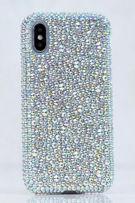Bling Genuine Aurora Borealis Mixed Sizes Crystals Case For iPhone X XS Max XR 7 8 Plus Samsung Galaxy S9 Note 9 / 8 Diamond Sparkle Cover