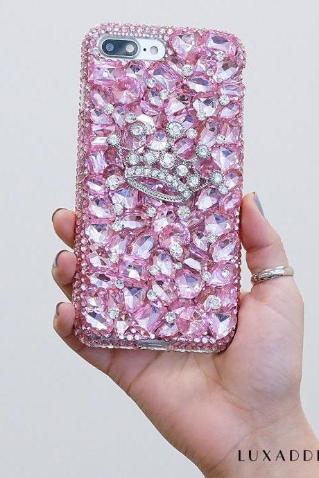 Diamond Crown Baby Stones Genuine Crystals Diamond Sparkle Protective Bling Case For iPhone X XS Max XR 7 8 Plus Samsung Galaxy S9 Note 9