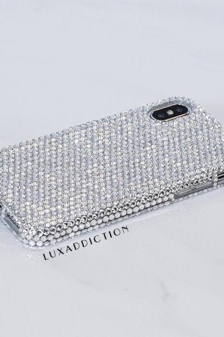 iPhone X / XS Max / XR / 8 / 7 Plus Case Made With Genuine Clear Crystals Diamond Bling Easy Grip Protective Cover