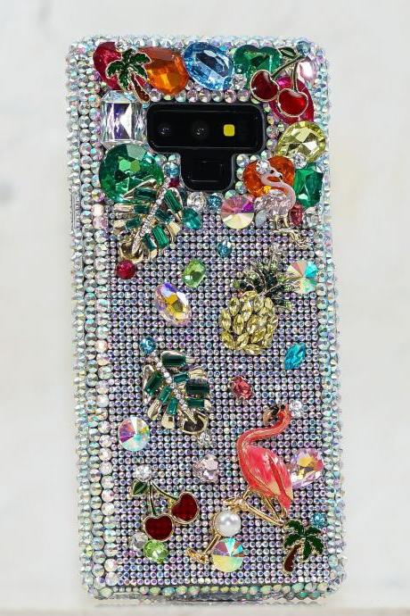 Bling Flamingo Design Genuine AB Crystals Diamond Sparkle Case For iPhone X XS Max XR 7 8 Plus Samsung Galaxy S9 plus Note 9
